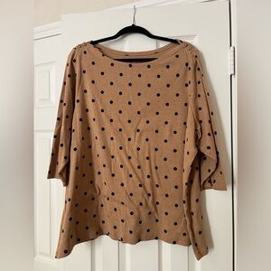 Lands End Polka Dot Boat Neck Nautical Top size 24/26